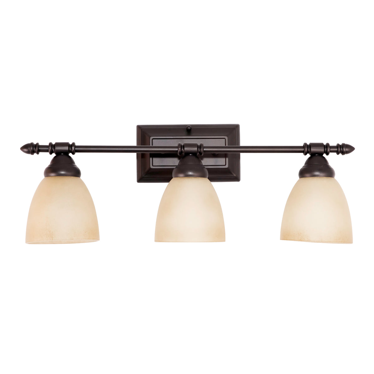 Apollo 23.75 in. 3-Light Oil Rubbed Bronze Modern Vanity Light with Alabaster Glass Shades for Bathrooms