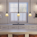Apollo 60-Watt 1-Light Oil Rubbed Bronze Transitional Mini Pendant Light with Amber Sandstone Shade, No Bulbs Included
