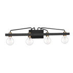 Ravella 33.25 in. 4-Light Black Industrial Vanity Light for Bathrooms