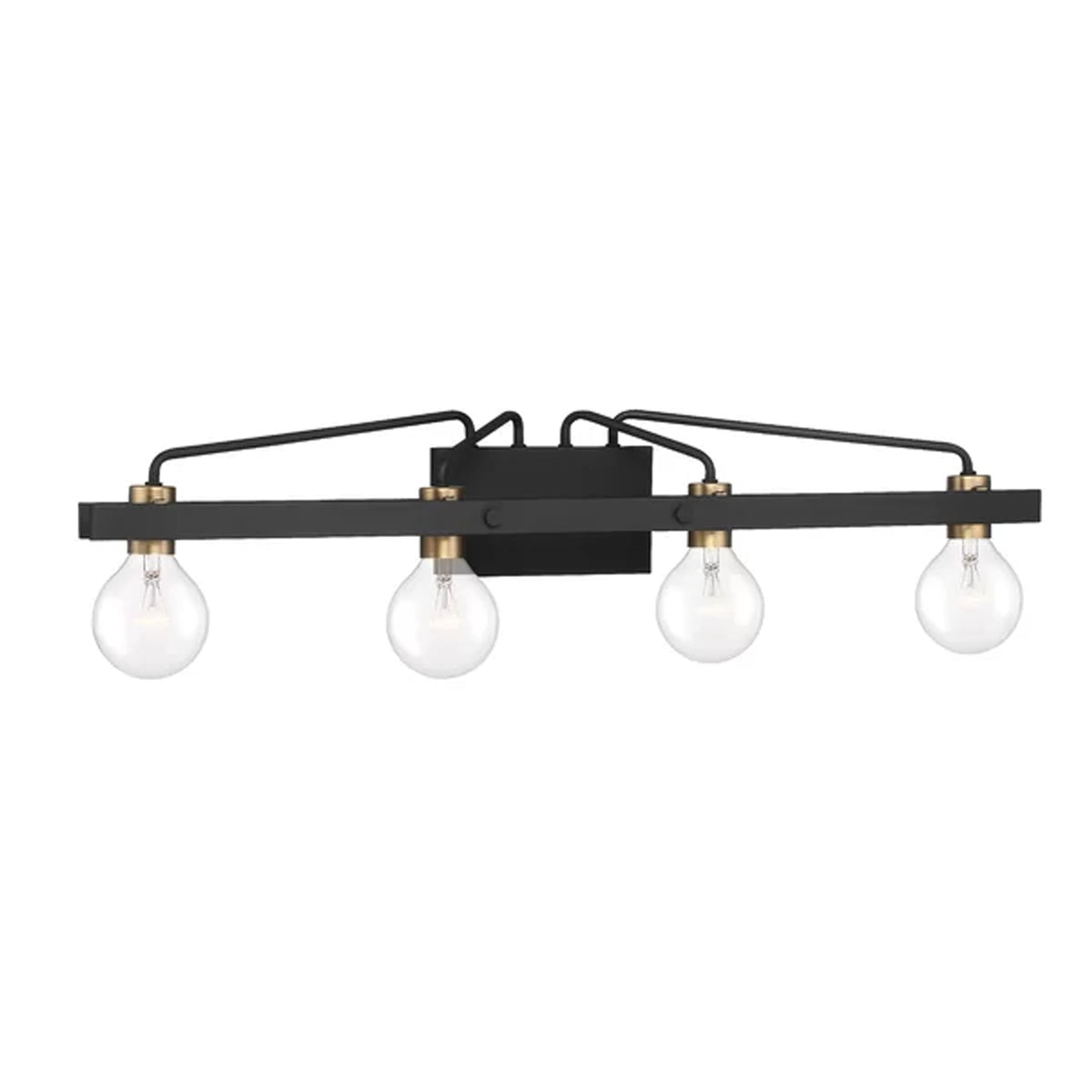 Ravella 33.25 in. 4-Light Black Industrial Vanity Light for Bathrooms