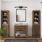 Ravella 33.25 in. 4-Light Black Industrial Vanity Light for Bathrooms
