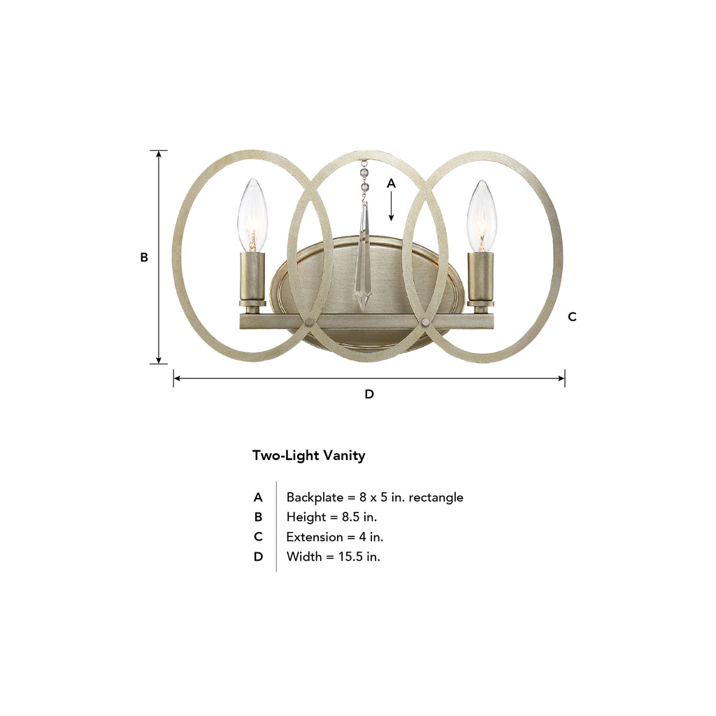 Hutton Collection - 2 Light - Bath Bar