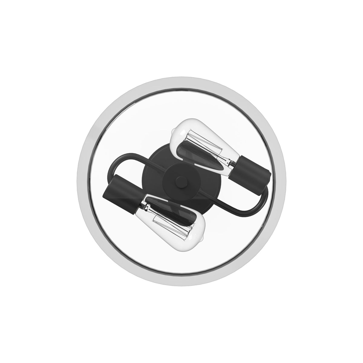 Westin 12 in. 2-Light Matte Black Industrial Entryway Semi-Flush Mount with Clear Glass Shade
