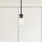Westin 60-Watt 1-Light Matte Black Industrial Pendant Light with Clear Glass Shade and No Bulbs Included