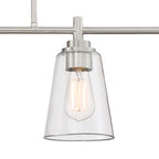 Westin 4-Light Satin Platinum Industrial Linear Chandelier for Kitchen Islands with No Bulbs Included