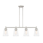 Westin 4-Light Satin Platinum Industrial Linear Chandelier for Kitchen Islands with No Bulbs Included