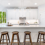 Westin 4-Light Satin Platinum Industrial Linear Chandelier for Kitchen Islands with No Bulbs Included