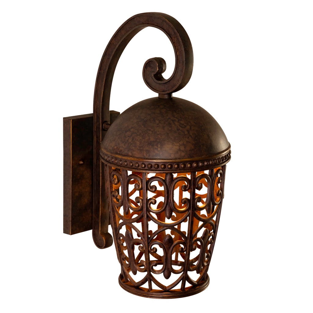 Amherst 1-Light Burnt Umber Outdoor Line Voltage Wall Sconce with No Bulb Included