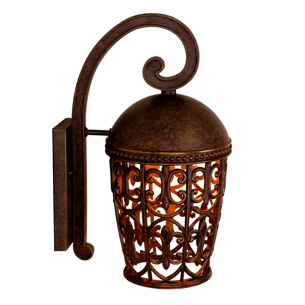 Amherst 1-Light Burnt Umber Outdoor Line Voltage Wall Sconce with No Bulb Included