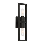 Urban Oasis 4.75 in. 2-Light Matte Black Minimalist Wall Sconce with Open Cage Design for Living Rooms