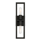 Urban Oasis 4.75 in. 2-Light Matte Black Minimalist Wall Sconce with Open Cage Design for Living Rooms