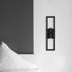 Urban Oasis 4.75 in. 2-Light Matte Black Minimalist Wall Sconce with Open Cage Design for Living Rooms