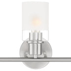 Cedar Lane 22 in. 3-Light Brushed Nickel Modern Vanity Light with Clear and Etched Glass Shades for Bathrooms