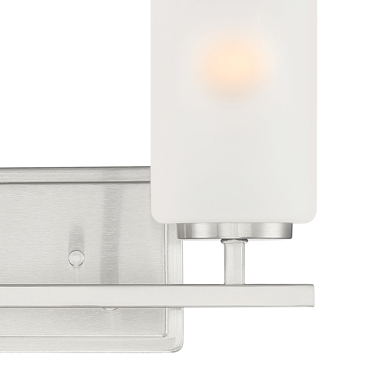 Carmine 14 in. 2-Light Brushed Nickel Transitional Vanity Light with Etched Glass Shades for Bathrooms
