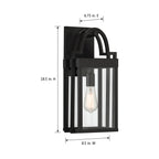 Monroe 18.5 in. Matte Black 1-Light Outdoor Line Voltage Wall Lantern with No Bulb Included