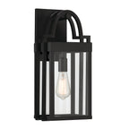 Monroe 18.5 in. Matte Black 1-Light Outdoor Line Voltage Wall Lantern with No Bulb Included