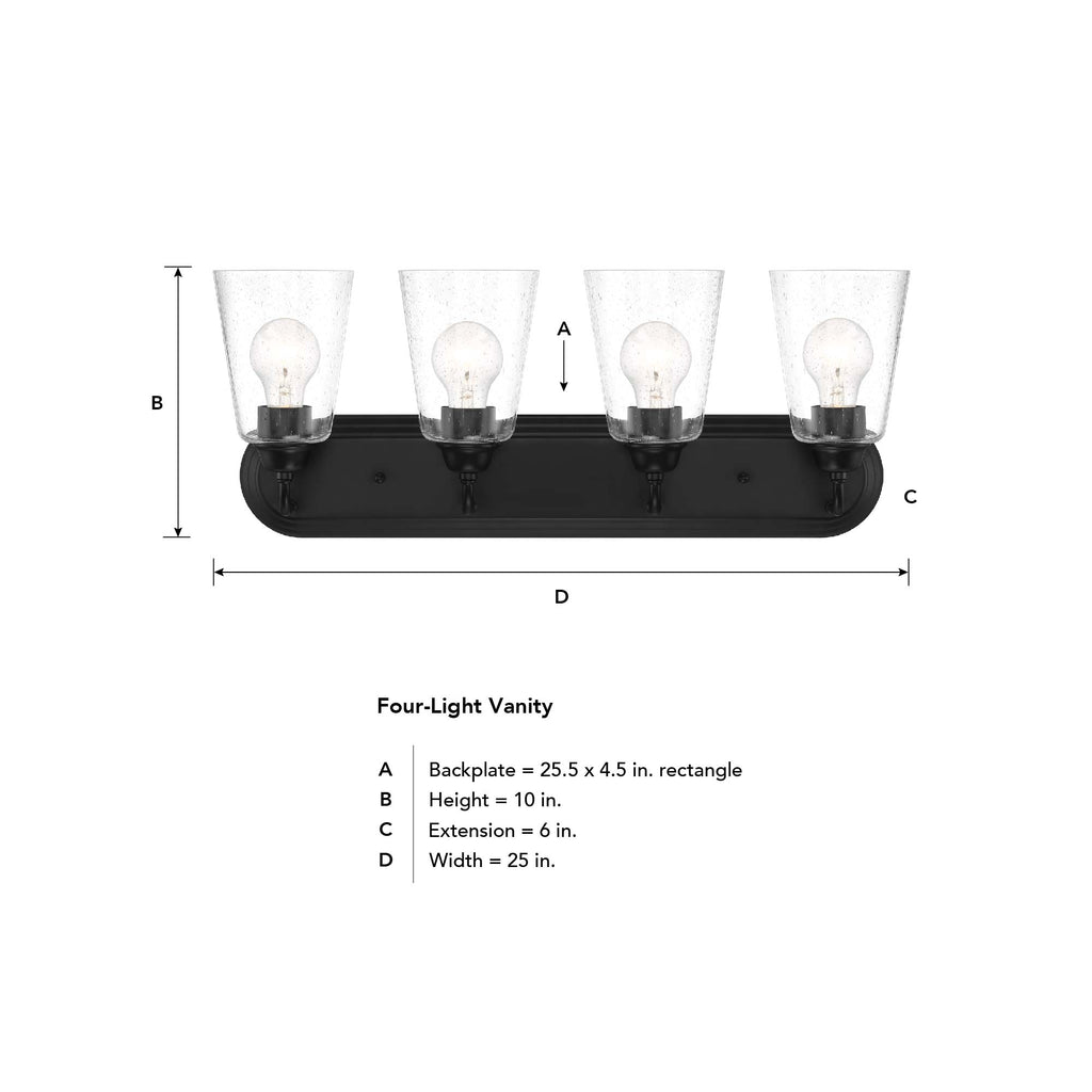 Zane 4 Light Vanity