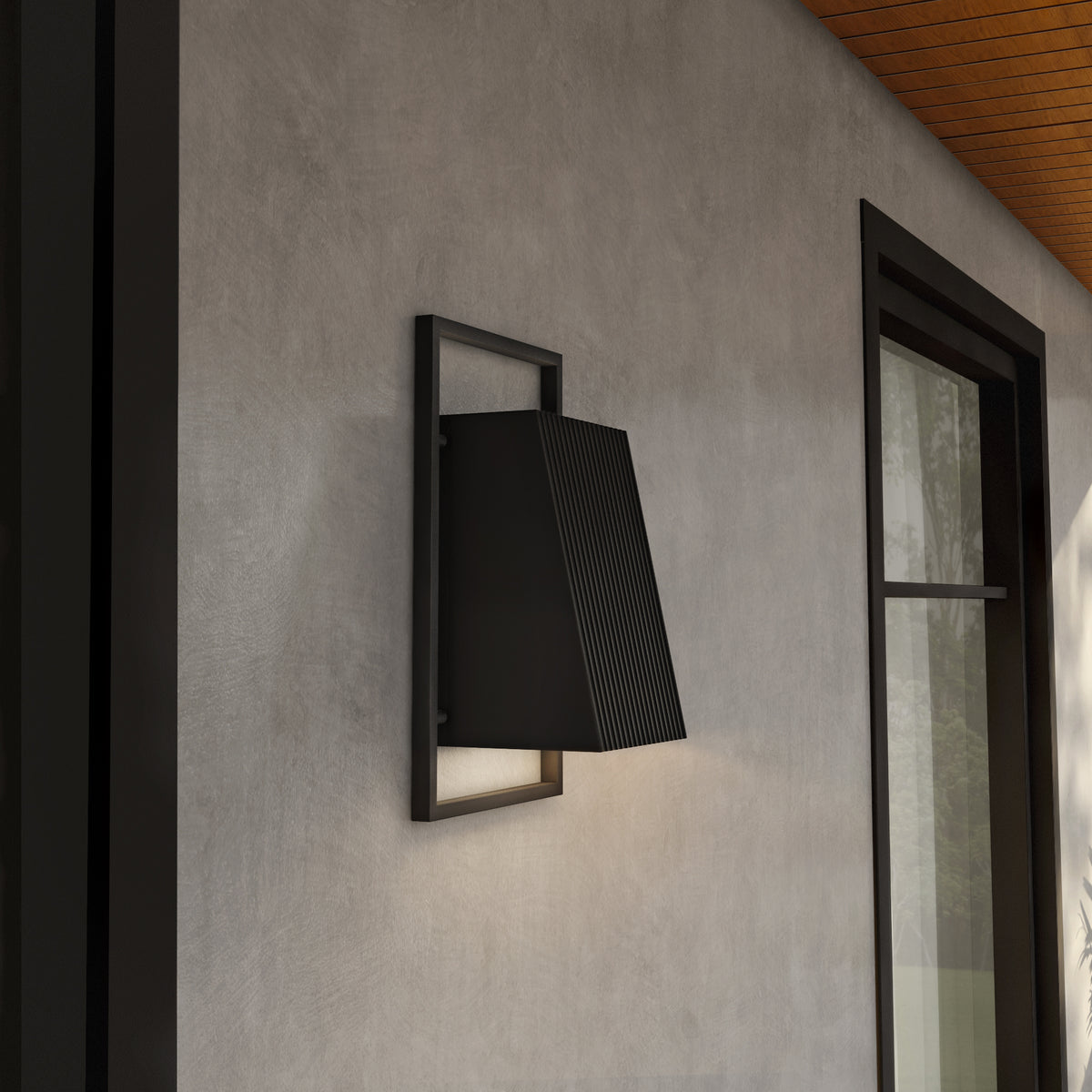 Pine Hills Black Dark Sky 1-Light Outdoor Line Voltage Hardwired Porch Light Wall Sconce with No Bulb Included