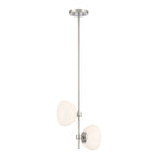 Zio 60-Watt 2-Light Polished Nickel Modern Pendant Light with Etched Opal Glass Shade and (2) G9 60W Bulbs Included