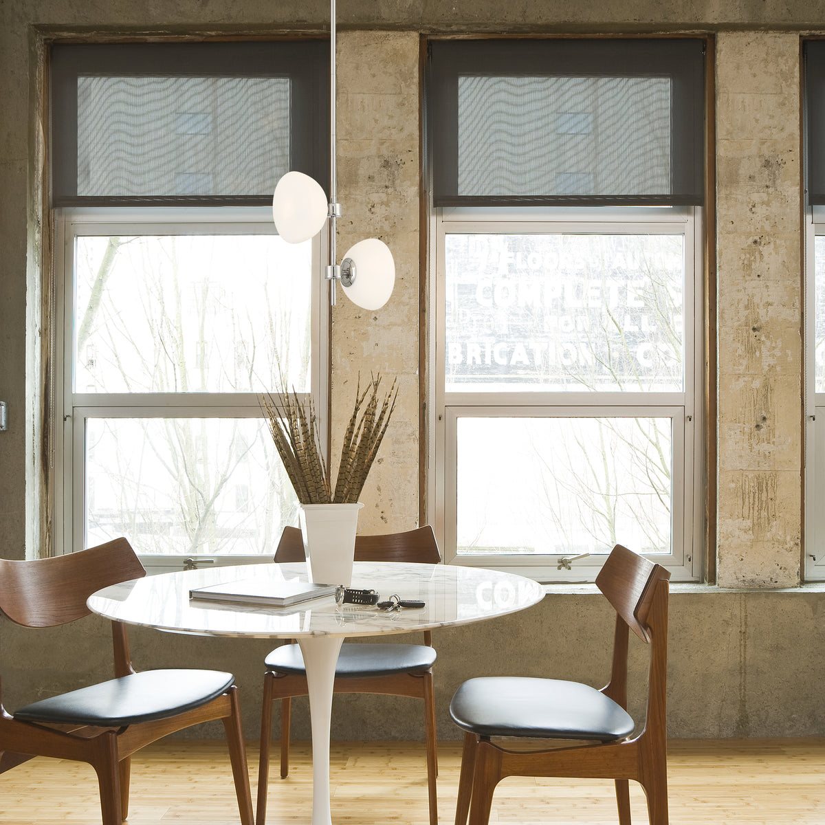 Zio 60-Watt 2-Light Polished Nickel Modern Pendant Light with Etched Opal Glass Shade and (2) G9 60W Bulbs Included