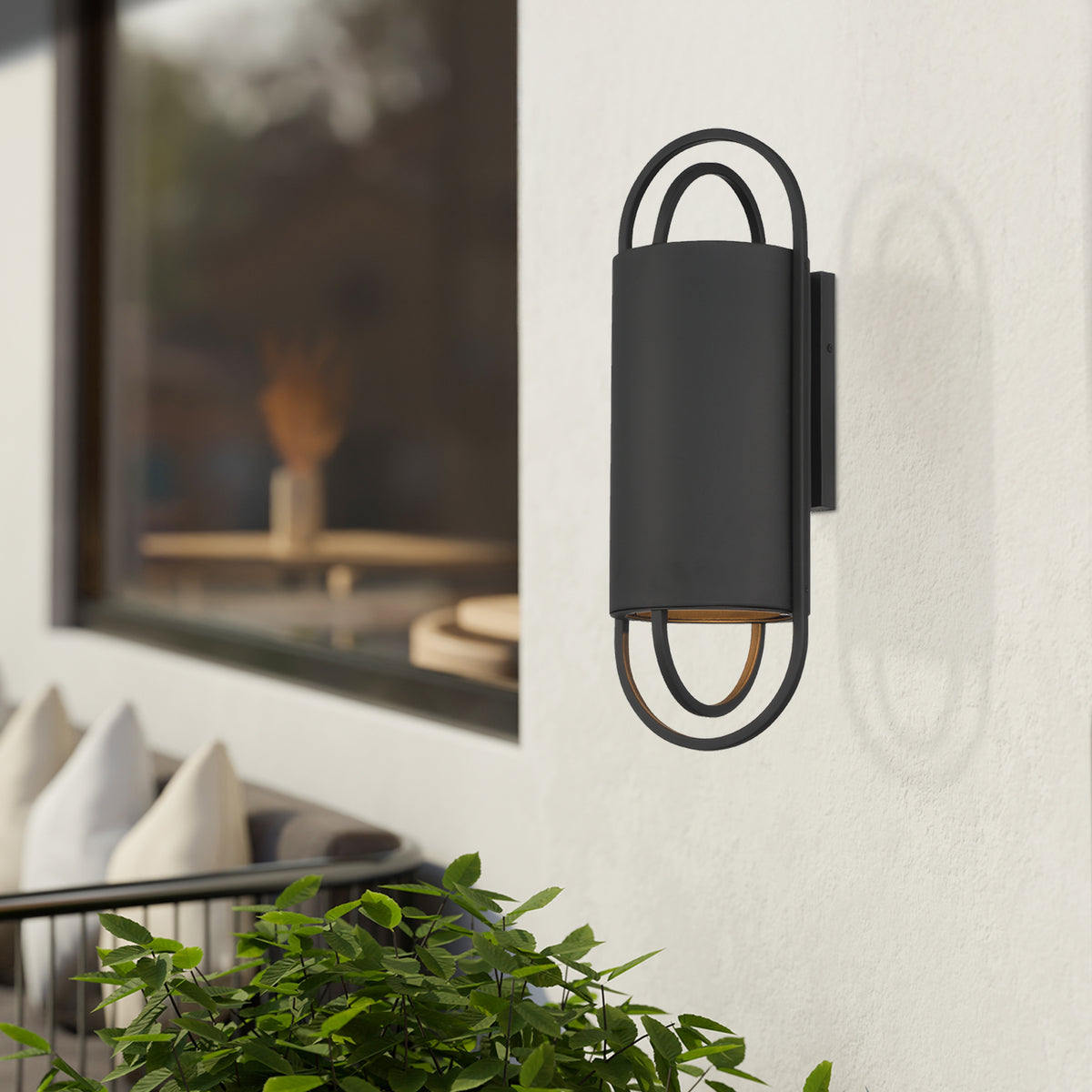 Nightfall 1-Light Black Dark Sky Outdoor Line Voltage Wall Sconce with No Bulb Included