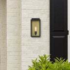 Twilight Black 1-Light Outdoor Line Voltage Hardwired Porch Light Wall Sconce with No Bulb Included