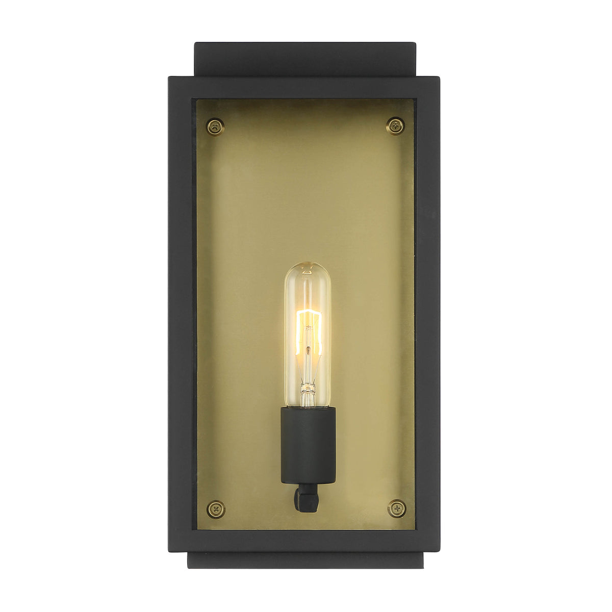 Twilight Black 1-Light Outdoor Line Voltage Hardwired Porch Light Wall Sconce with No Bulb Included