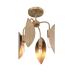 Eden 12.25 in. 4-Light Old Satin Brass Modern Semi Flush Mount Light