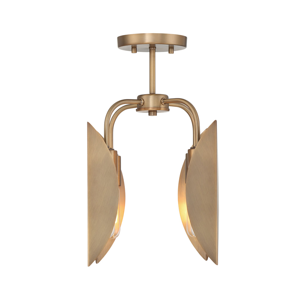 Eden 12.25 in. 4-Light Old Satin Brass Modern Semi Flush Mount Light