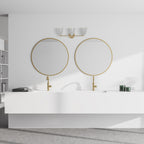 Biba 24 in. 3-Light Brushed Gold Modern Vanity Light with Grey Sky Metal Shades for Bathrooms