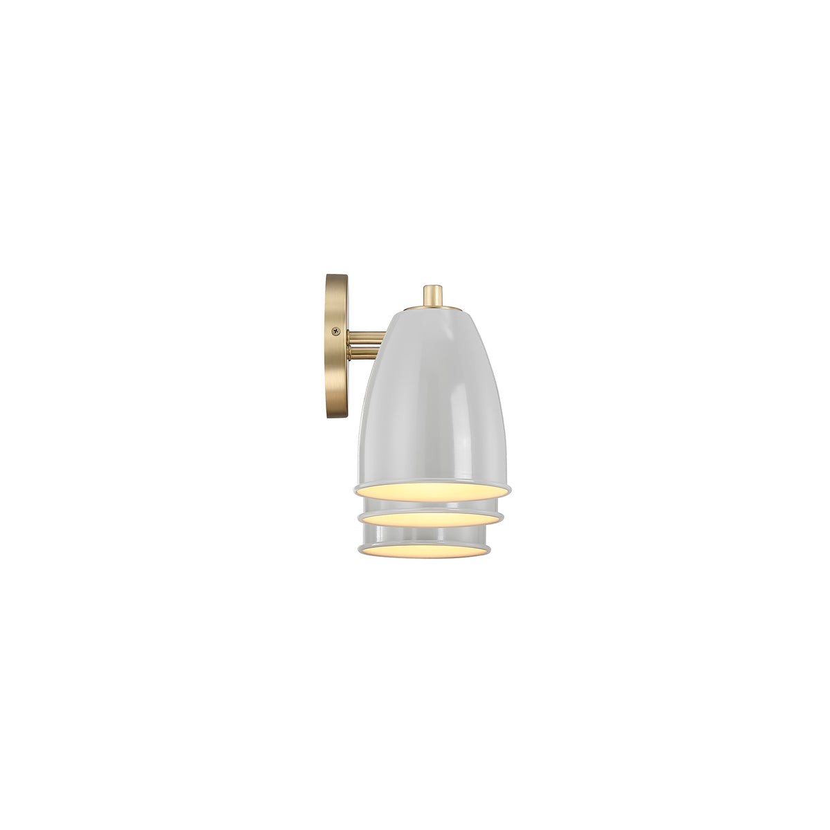Biba 24 in. 3-Light Brushed Gold Modern Vanity Light with Grey Sky Metal Shades for Bathrooms