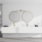 Biba 24 in. 3-Light Brushed Gold Modern Vanity Light with Grey Sky Metal Shades for Bathrooms