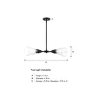 Norro 4-Light Matte Black Modern Geometric Chandelier for Dining Areas with No Bulbs Included