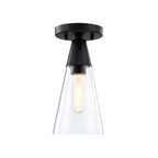 Norro 5.5 in. Modern Matte Black Medium-Base (E26) Bulb Flush Mount for Kitchens