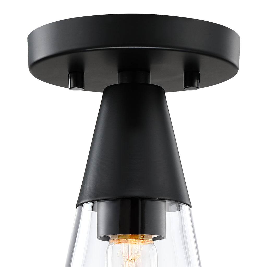 Norro 5.5 in. Modern Matte Black Medium-Base (E26) Bulb Flush Mount for Kitchens