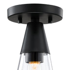 Norro 5.5 in. Modern Matte Black Medium-Base (E26) Bulb Flush Mount for Kitchens