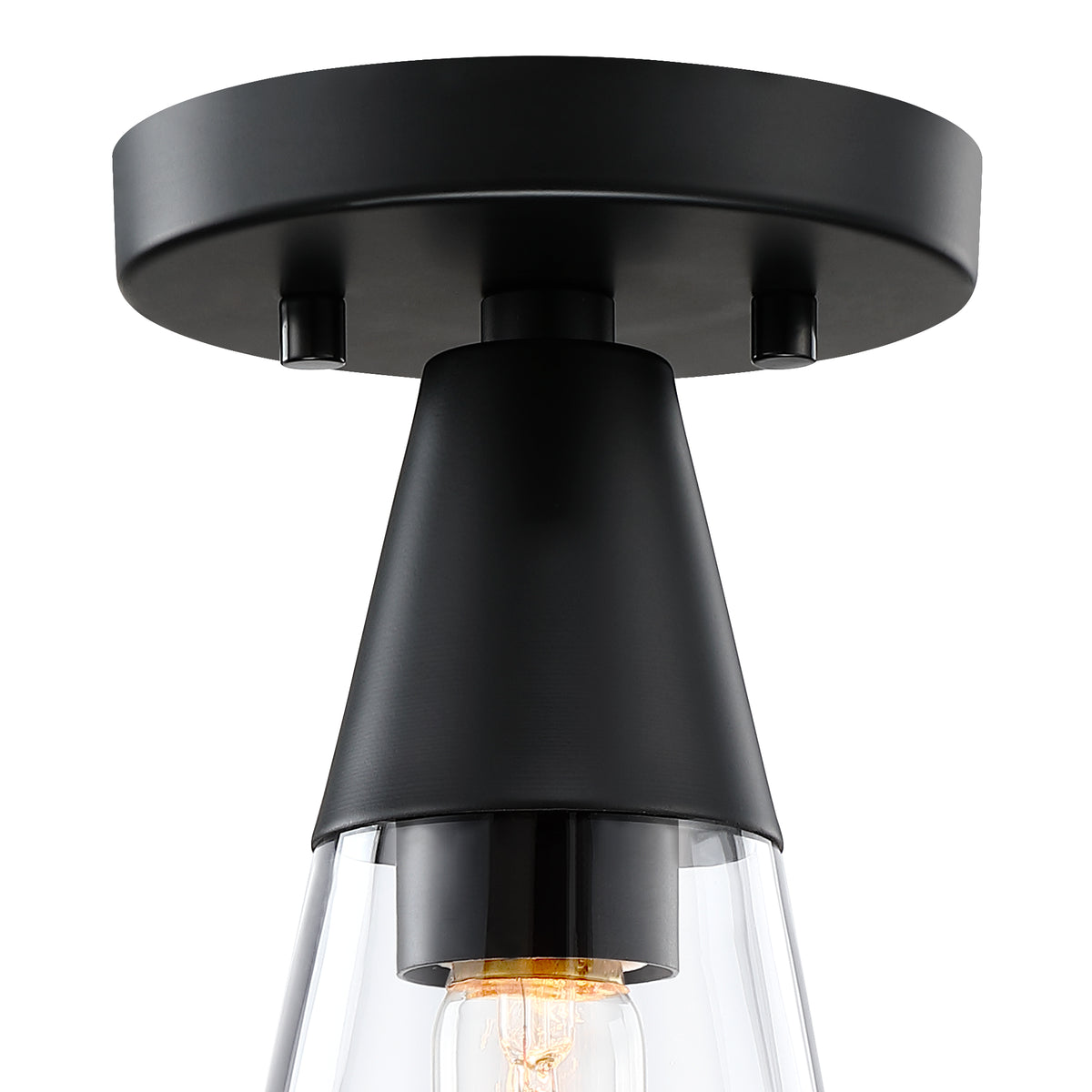 Norro 5.5 in. Modern Matte Black Medium-Base (E26) Bulb Flush Mount for Kitchens