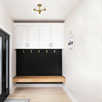 Litto 14.75 in. 3-Light Brushed Gold Modern Entryway Semi-Flush Mount with No Bulbs Included