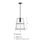 Alonzo 60-Watt 1-Light Matte Black Modern Pendant Light with Clear Glass Shade and No Bulbs Included