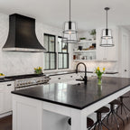 Alonzo 60-Watt 1-Light Matte Black Modern Pendant Light with Clear Glass Shade and No Bulbs Included