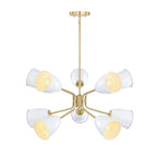 Biba 10-Light Brushed Gold Transitional Tiered Chandelier for Dining Areas with No Bulbs Included