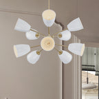 Biba 10-Light Brushed Gold Transitional Tiered Chandelier for Dining Areas with No Bulbs Included