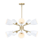 Biba 10-Light Brushed Gold Transitional Tiered Chandelier for Dining Areas with No Bulbs Included