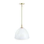 Biba 60-Watt 1-Light Brushed Gold Modern Pendant Light with Ice Mist Metal Shade and No Bulbs Included