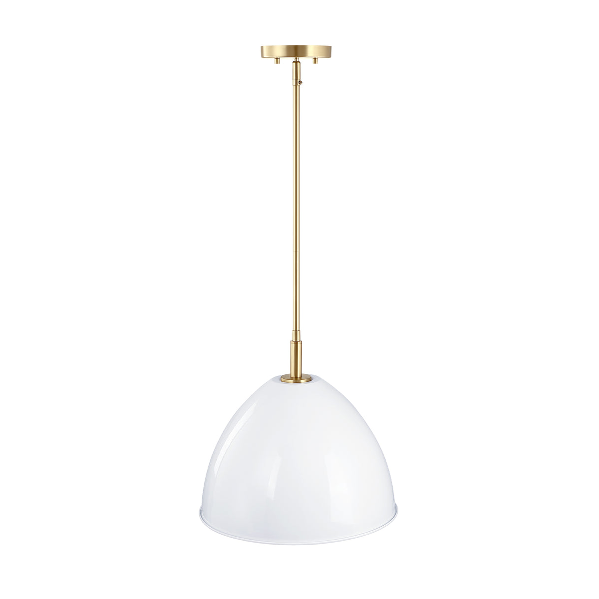 Biba 60-Watt 1-Light Brushed Gold Modern Pendant Light with Ice Mist Metal Shade and No Bulbs Included