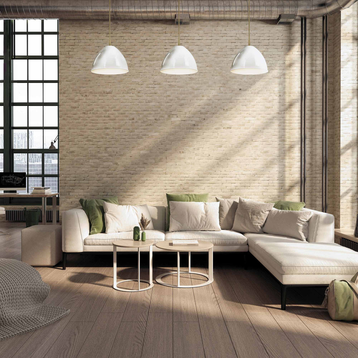 Biba 60-Watt 1-Light Brushed Gold Modern Pendant Light with Ice Mist Metal Shade and No Bulbs Included