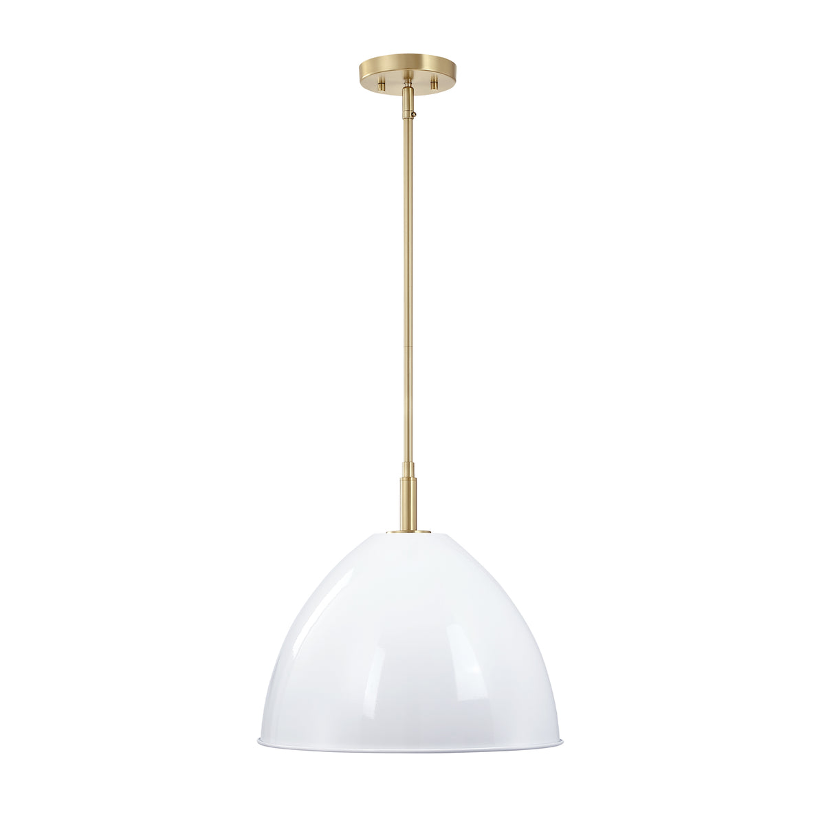 Biba 60-Watt 1-Light Brushed Gold Modern Pendant Light with Ice Mist Metal Shade and No Bulbs Included
