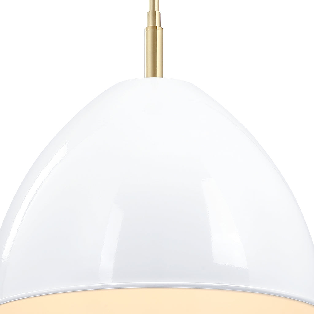 Biba 60-Watt 1-Light Brushed Gold Modern Pendant Light with Ice Mist Metal Shade and No Bulbs Included