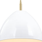 Biba 60-Watt 1-Light Brushed Gold Modern Pendant Light with Ice Mist Metal Shade and No Bulbs Included