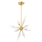 Star Dust 60-Watt 8-Light Brushed Gold Modern Pendant Light with Natural Marble Accents and No Bulbs Included